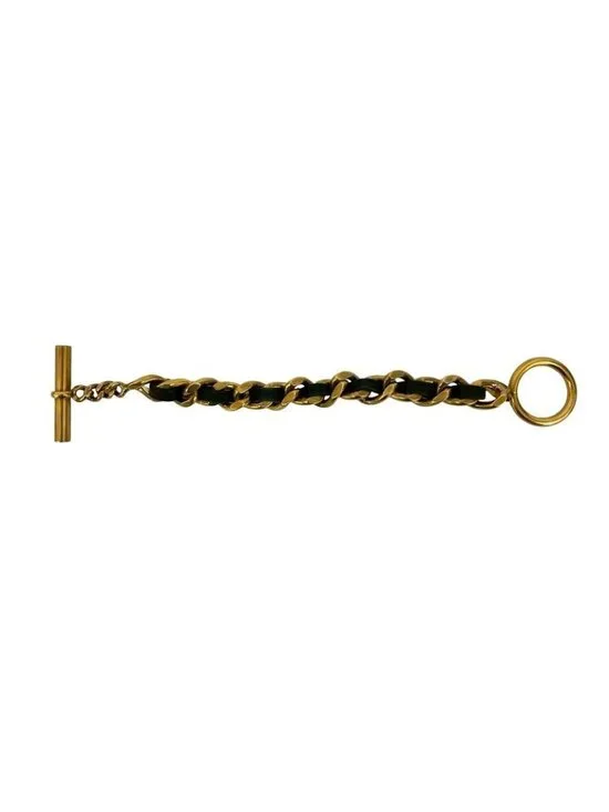 Chanel Chain Leather GP Bracelet Bangle - Picture 5 of 5